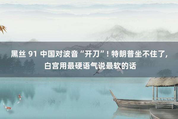 黑丝 91 中国对波音“开刀”! 特朗普坐不住了, 白宫用最硬语气说最软的话